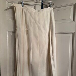 Long White Pleated Skirt